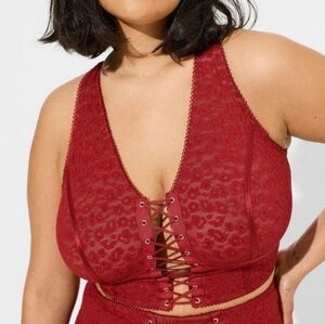 Torrid Animal Lace Up Bustier